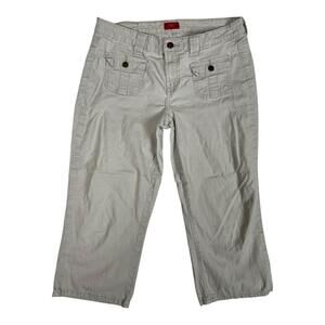 Vintage Mossimo Capri Pants Juniors 13 Beige Straight Leg Stretch Cargo Y2K